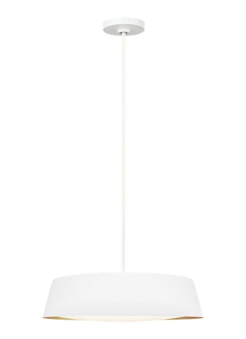 Generation Lighting Asher Pendant Matte White Finish With Silk Screen White Inside Clear Outside Glass (EP1055MWT)