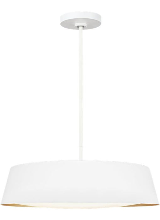 Generation Lighting Asher Pendant Matte White Finish With Silk Screen White Inside Clear Outside Glass (EP1055MWT)