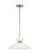 Generation Lighting Heath Wide Pendant Matte White and Burnished Brass Finish With Matte White Steel Shade (EP1231MWTBBS)