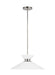 Generation Lighting Heath Wide Pendant Polished Nickel Finish With Matte White Steel Shade (EP1231MWTPN)