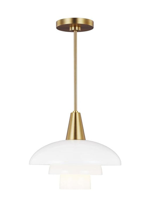 Generation Lighting Rossie Pendant Burnished Brass Finish With Milk White Glass Shade (EP1271BBS)