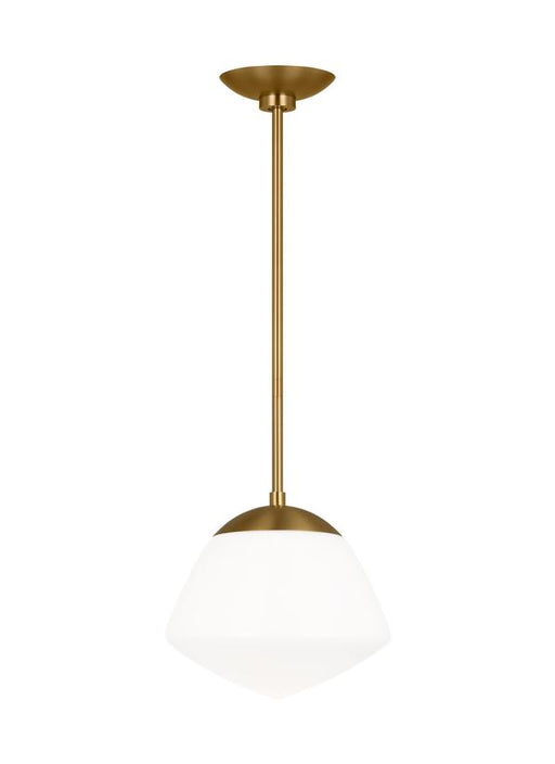 Generation Lighting Ellen Degeneres Milne 1-Light Large Pendant In Burnished Brass Finish With Milk Glass Shade (EP1351BBS)