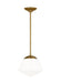 Generation Lighting Ellen Degeneres Milne 1-Light Large Pendant In Burnished Brass Finish With Milk Glass Shade (EP1351BBS)