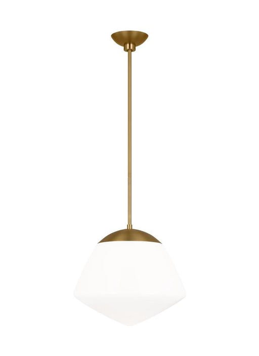 Generation Lighting Ellen Degeneres Milne 1-Light Small Pendant In Burnished Brass Finish With Milk Glass Shade (EP1361BBS)