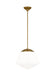 Generation Lighting Ellen Degeneres Milne 1-Light Small Pendant In Burnished Brass Finish With Milk Glass Shade (EP1361BBS)