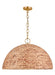 Generation Lighting Ellen Degeneres Cay 3-Light Extra Large Pendant In Burnished Brass Finish With Water Fairy Grass Sea Grass Shade (EP1383BBS)