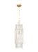 Generation Lighting Ellen Degeneres Elio 1-Light Small Hanging Shade Pendant In Burnished Brass Finish With White Wash Bamboo Shade (EP1411BBS)