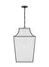 Generation Lighting Ellen Degeneres Arnio 1-Light Large Pendant In Aged Iron Finish With White Linen Fabric Shade (EP1421AI)