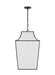 Generation Lighting Ellen Degeneres Arnio 4-Light Extra Large Pendant In Aged Iron Finish With White Linen Fabric Shade (EP1434AI)