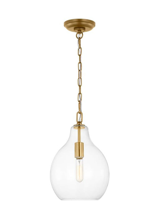 Generation Lighting Ellen Degeneres Magnus 1-Light Large Pendant In Burnished Brass Finish With Clear Glass Shade (EP1451BBS)