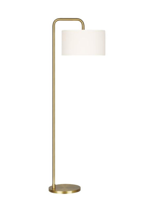 Generation Lighting Dean Floor Lamp Burnished Brass Finish With White Linen Fabric Shade (ET1341BBS1)