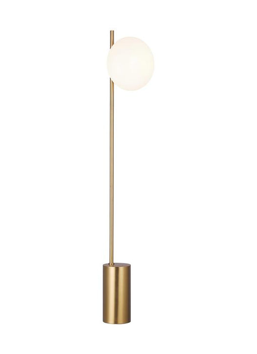 Generation Lighting Lune Floor Lamp Burnished Brass Finish With Milk White Glass Shade (ET1361BBS1)
