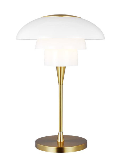 Generation Lighting Rossie Table Lamp Burnished Brass Finish With Milk White Glass Shade (ET1381BBS1)