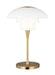 Generation Lighting Rossie Table Lamp Burnished Brass Finish With Milk White Glass Shade (ET1381BBS1)