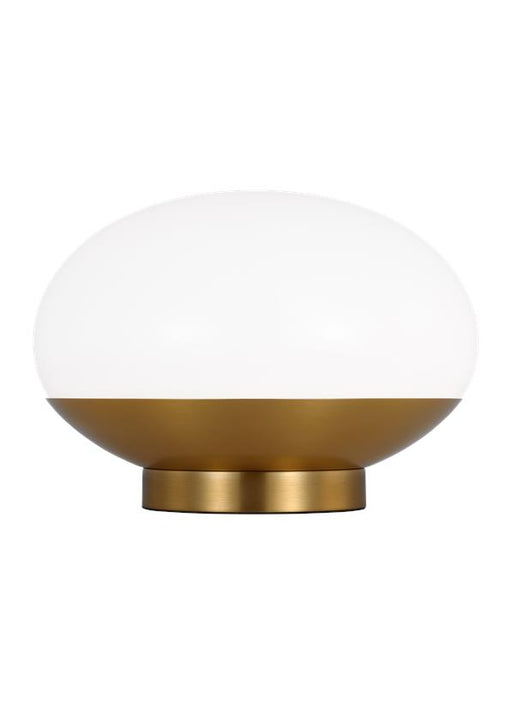 Generation Lighting Lune Mid-Century Indoor Dimmable 1-Light Accent Lamp In A Burnished Brass Finish With A Milk White Glass Shade (ET1471BBS1)