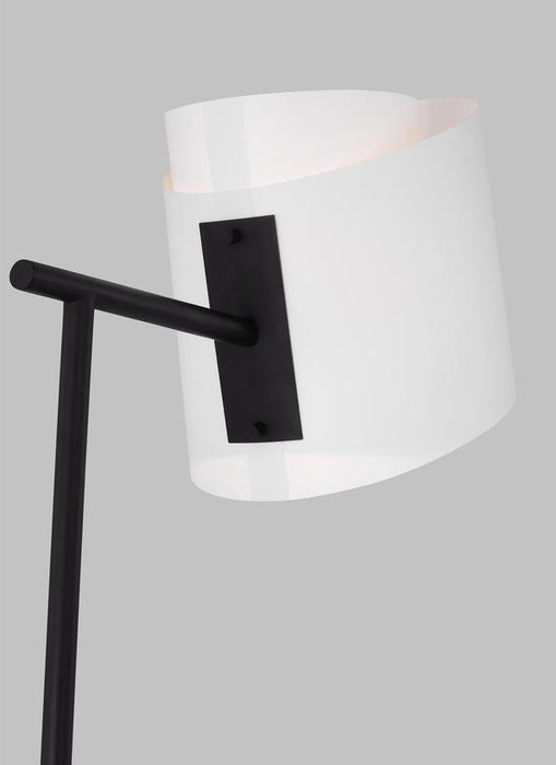 Generation Lighting Paerero Modern 1-Light LED Medium Task Floor Lamp In Aged Iron Grey Finish With White Paper Shade (ET1501AI1)