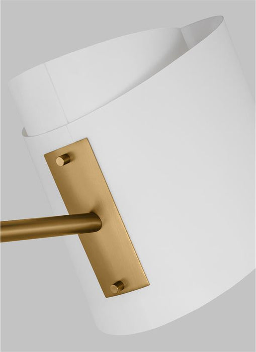 Generation Lighting Paerero Modern 1-Light LED Medium Task Floor Lamp In Burnished Brass Gold Finish With White Paper Shade (ET1501BBS1)