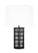 Generation Lighting Ellen Degeneres Elio 1-Light Medium Table Lamp In Aged Iron Finish With White Linen Fabric Shade (ET1511AI1)