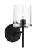 Generation Lighting Marietta Industrial Indoor Dimmable 1-Light Wall Sconce In An Aged Iron Finish With A Clear Glass Shade (EV1001AI)