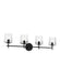Generation Lighting Marietta Industrial Indoor Dimmable 4-Light Vanity In An Aged Iron Finish With A Clear Glass Shade (EV1004AI)