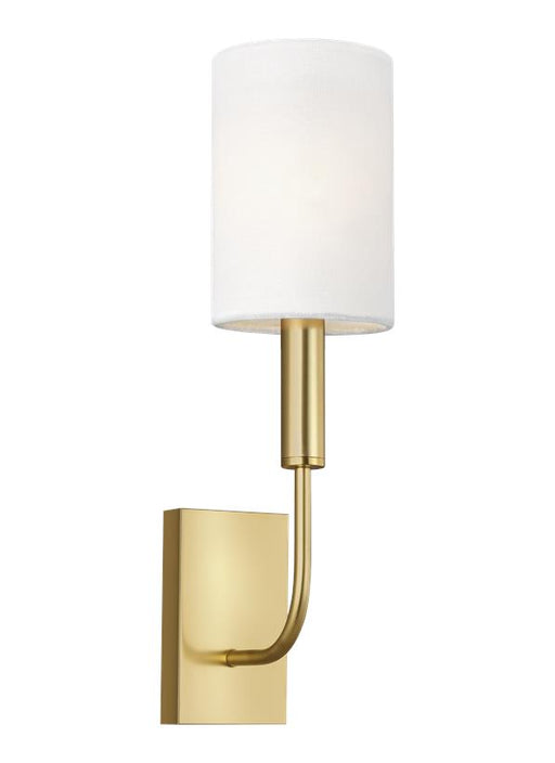 Generation Lighting Brianna Sconce Burnished Brass Finish With White Linen Shade (EW1001BBS)