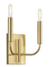 Generation Lighting Brianna Double Sconce Burnished Brass Finish With White Linen Shades (EW1002BBS)