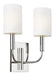 Generation Lighting Brianna Double Sconce Polished Nickel Finish With White Linen Shades (EW1002PN)