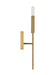 Generation Lighting Brianna Contemporary Indoor Dimmable 1-Light Tail Sconce In A Burnished Brass Finish With A White Linen Shade (EW1161BBS)