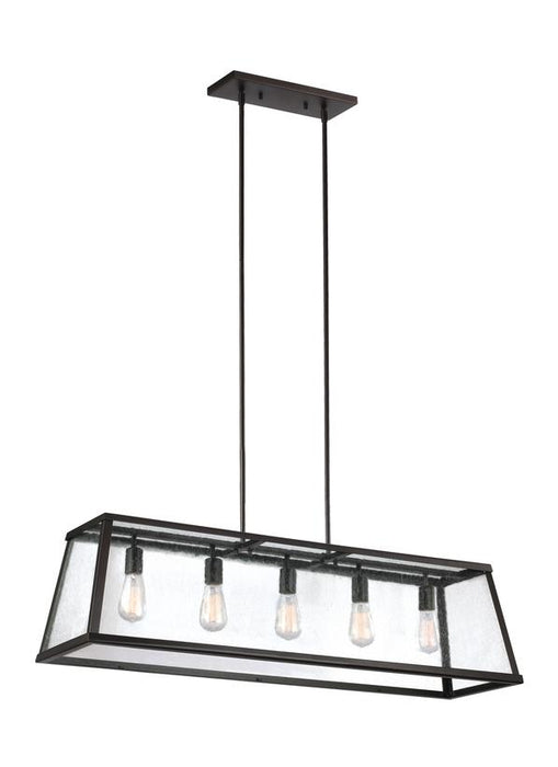 Generation Lighting Harrow Linear Chandelier Oil Rubbed Bronze Finish With Clear Seeded Glass And Clear Seeded Glass (F3073/5ORB)
