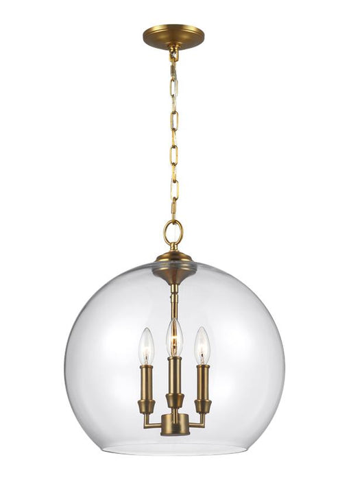 Generation Lighting Lawler Orb Pendant Burnished Brass Finish With Clear Glass (F3155/3BBS)