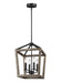 Generation Lighting Gannet Small Chandelier Weathered Oak Wood/Antique Forged Iron Finish (F3190/4WOW/AF)