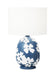 Generation Lighting Lila Table Lamp Semi Matte Navy Blue Finish With White Linen Fabric Shade (HT1001WLSMNB1)