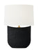 Generation Lighting Cenotes Table Lamp Rough Black Ceramic Finish With White Linen Fabric Shade (HT1031RBC1)