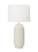 Generation Lighting Hable Fanny 1-Light Table Lamp In Matte Concrete With White Linen Fabric Shade (HT1061MC1)