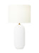 Generation Lighting Fanny Slim Table Lamp Matte White Ceramic Finish With White Linen Fabric Shade (HT1061MWC1)