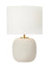 Generation Lighting Hable Fanny 1-Light Table Lamp In Matte Concrete With White Linen Fabric Shade (HT1071MC1)