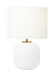 Generation Lighting Fanny Wide Table Lamp Matte White Ceramic Finish With White Linen Fabric Shade (HT1071MWC1)