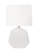 Generation Lighting Hable Tallulah 1-Light Table Lamp In Matte White Ceramic Finish With White Linen Fabric Shade (HT1121MWC1)