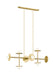 Generation Lighting Nodes Large Linear Chandelier Burnished Brass Finish With Milk White Steel/Glass Diffusers (KC1008BBS)