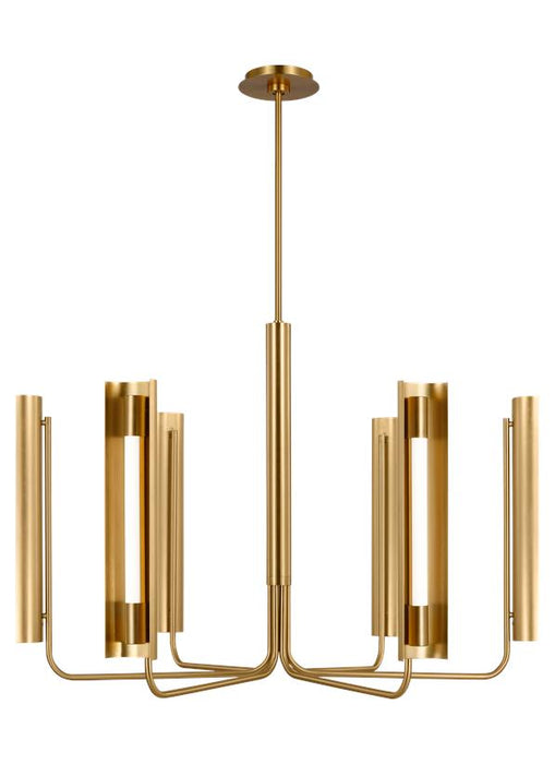 Generation Lighting Carson 6-Light Chandelier Burnished Brass Finish With White Acrylic Diffusers (KC1076BBS)