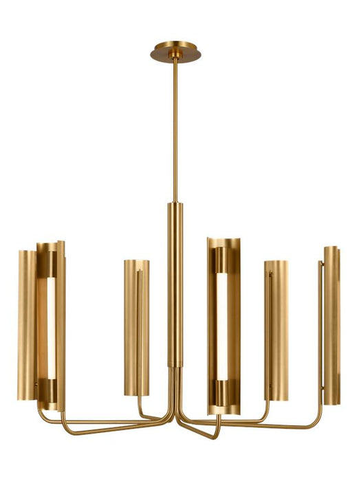 Generation Lighting Carson 6-Light Chandelier Burnished Brass Finish With White Acrylic Diffusers (KC1076BBS)