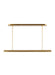 Generation Lighting Carson 1-Light Linear Chandelier Burnished Brass Finish With White Acrylic Diffuser (KC1091BBS)