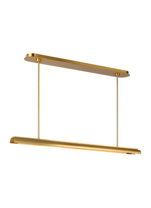 Generation Lighting Carson 1-Light Linear Chandelier Burnished Brass Finish With White Acrylic Diffuser (KC1091BBS)