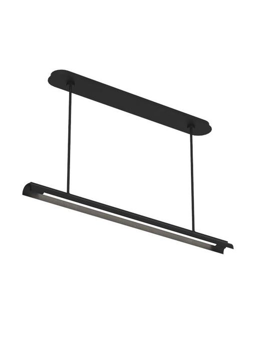 Generation Lighting Carson 1-Light Linear Chandelier Midnight Black Finish With White Acrylic Diffuser (KC1091MBK)