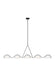 Generation Lighting Kelly Wearstler Nido 5-Light Dimmable Chandelier Ceiling Pendant Light In Midnight Black Finish With White Glass Shades (KC1125MBK)