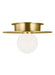 Generation Lighting Nodes Small Flush Mount Burnished Brass Finish With Milk White Steel/Glass Diffuser (KF1001BBS)