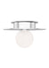 Generation Lighting Nodes Contemporary 1-Light Indoor Dimmable Small Flush Mount Ceiling Light Polished Nickel Silver-White Glass Diffuser (KF1001PN)