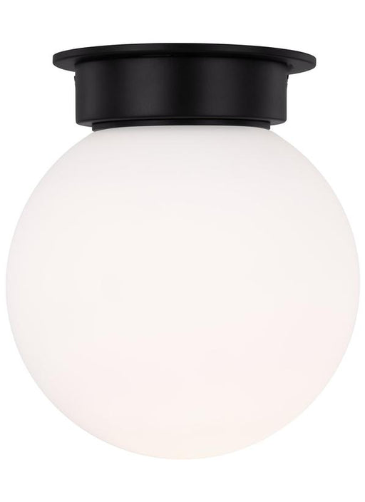 Generation Lighting Nodes Contemporary 1-Light Indoor Dimmable Extra Large Ceiling Flush Mount Midnight Black With Milk White Glass Shade (KF1101MBK)
