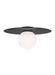 Generation Lighting Nodes Contemporary 1-Light Indoor Dimmable Extra Large Ceiling Flush Mount Midnight Black With Milk White Glass Shade (KF1101MBK)