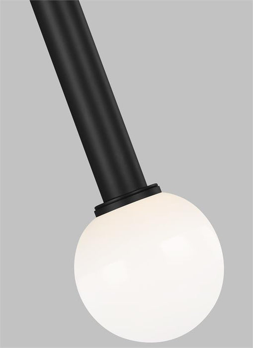 Generation Lighting Nodes Short Pendant Midnight Black Finish With Milk White Steel/Glass Diffuser (KP1001MBK)